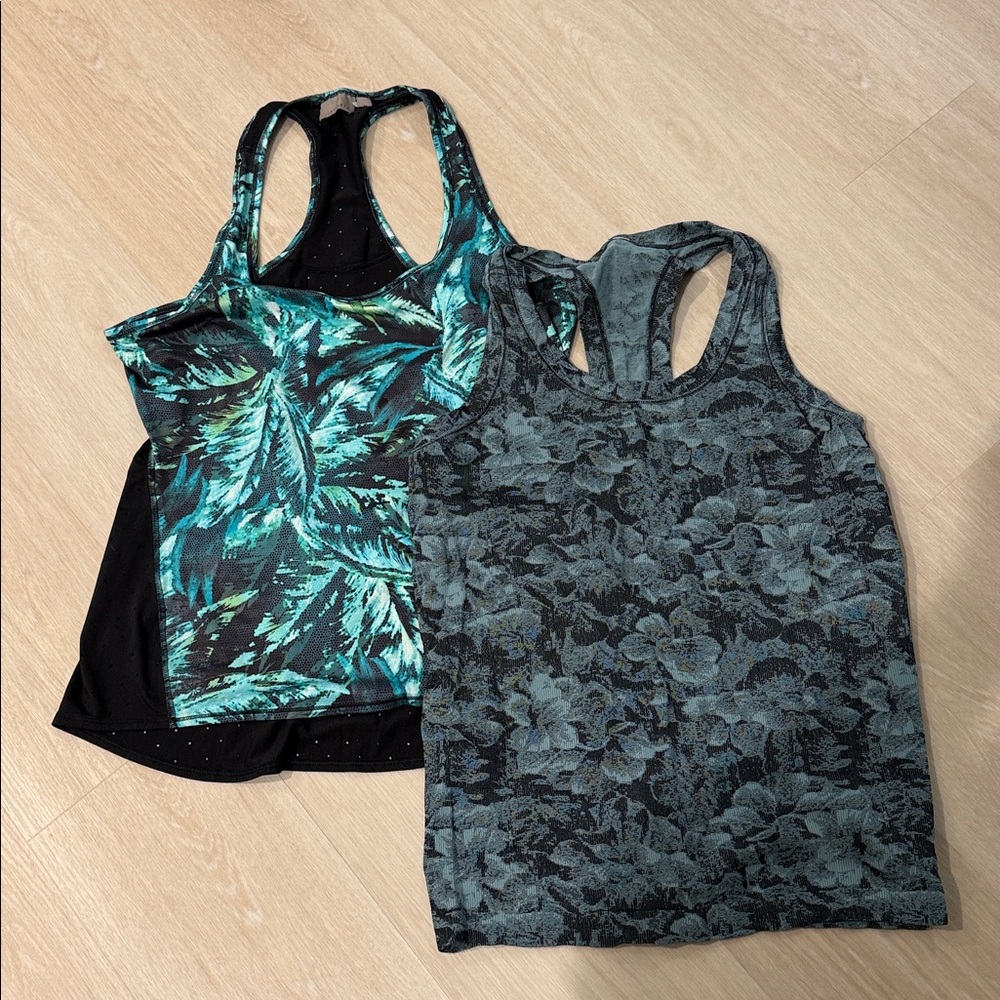 Two Athleta  racer back tops